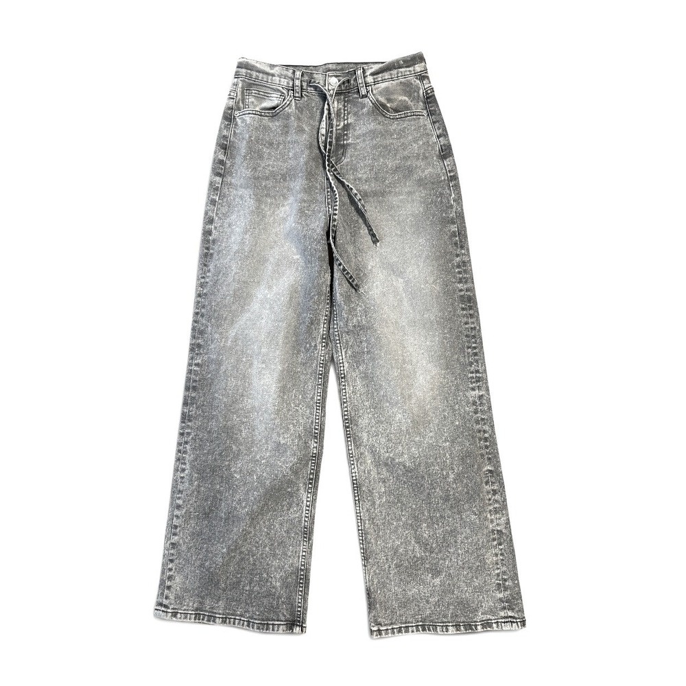 And Now This Womens High Rise Wide Leg Acid Wash Grey Jeans 26 41W223MC